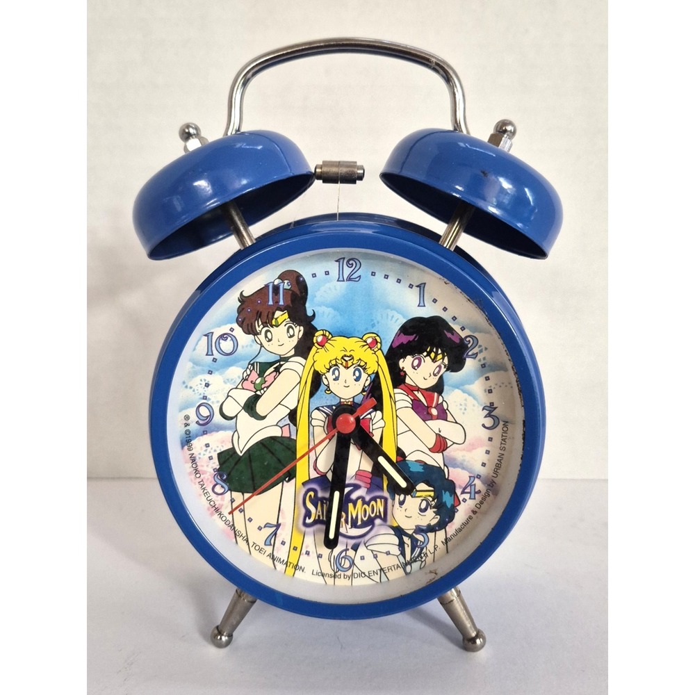Vintage 1999 Sailor Moon Metal Alarm Clock Urban Station Battery Operated